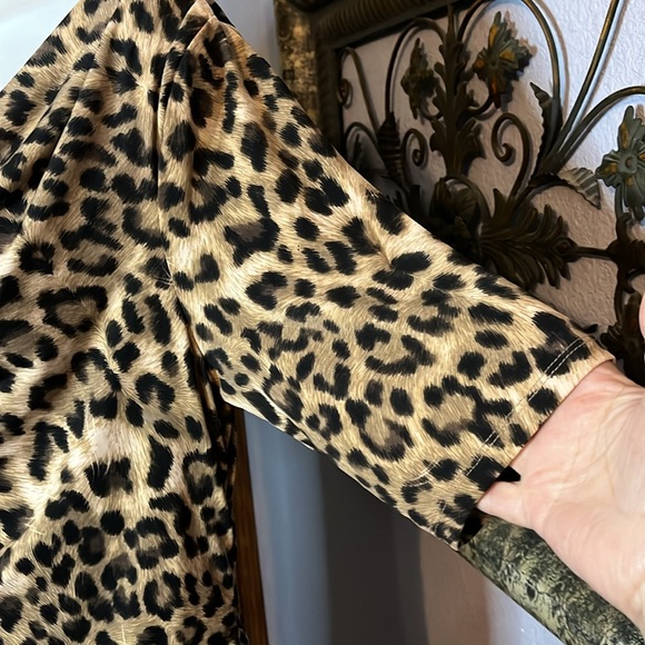 # 16EUC INC Stunning Brown leopard print ruched sides dress. Sz XL -superb dress - Picture 5 of 10